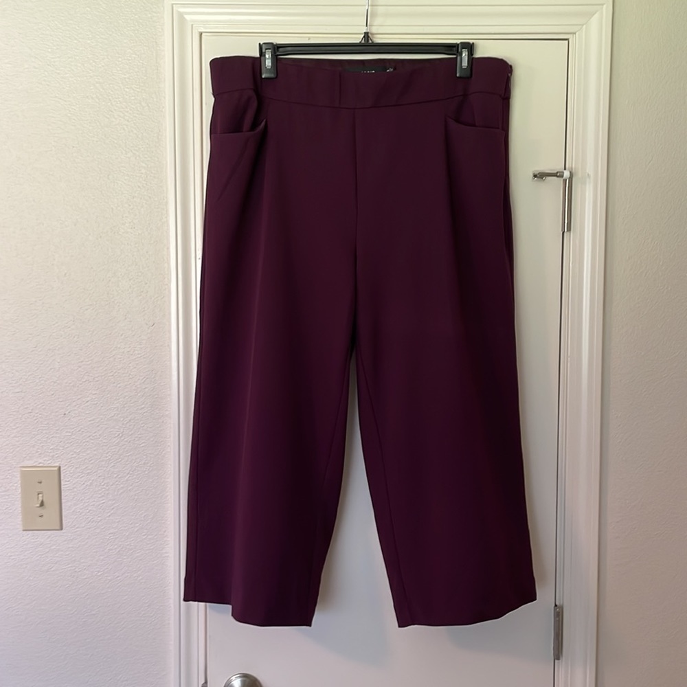 Torrid Purple Wide-Leg Trouser Capris – Plus Size 18 – cropped Workwear